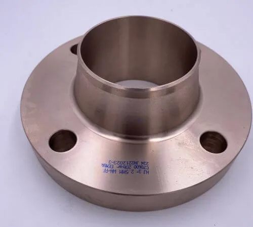 Copper nickel weld neck flange with stamped identification